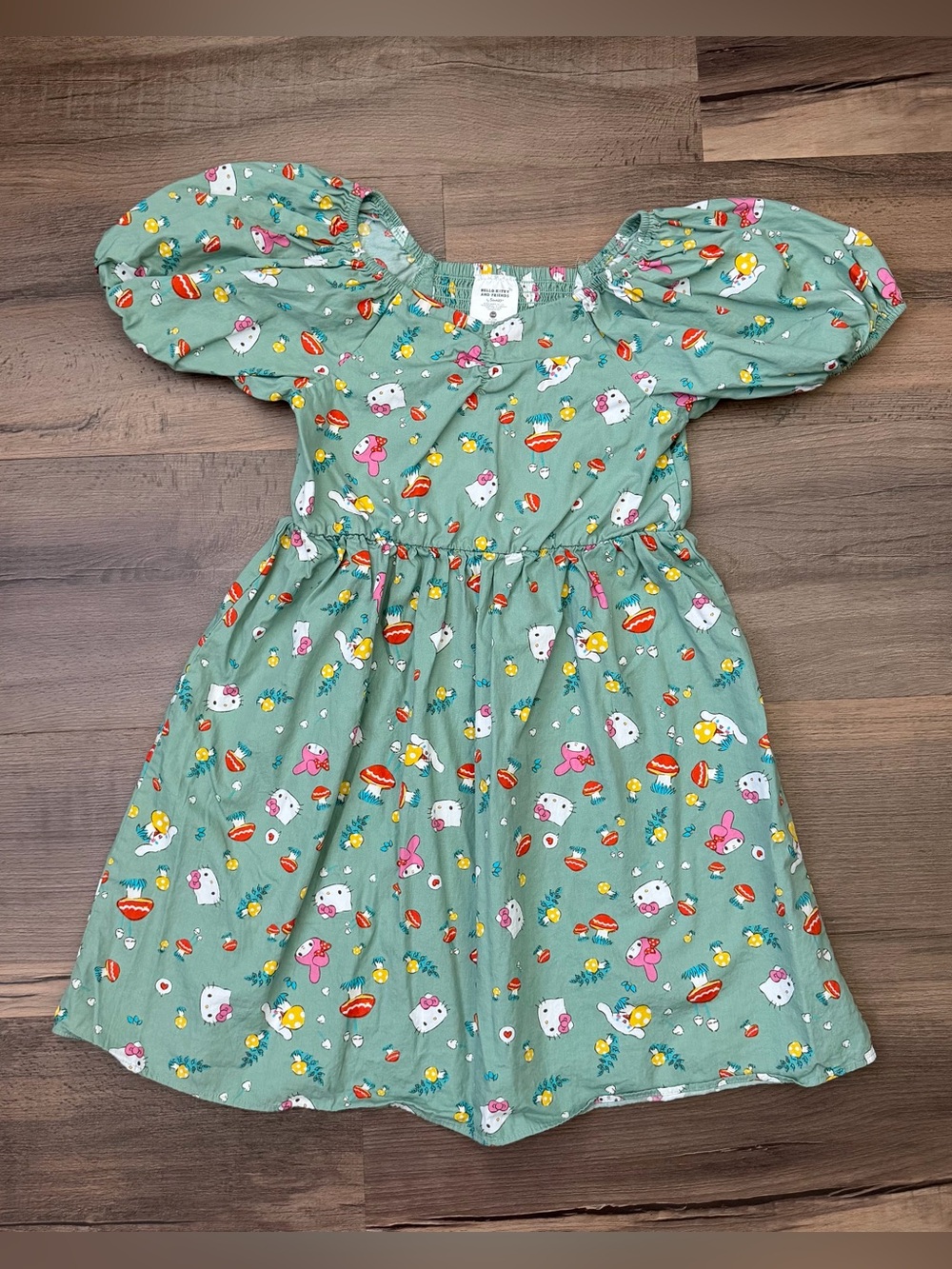 Sanrio Hello Kitty & Friends Girls' Puff Sleeve Dress - Size Large